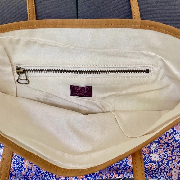 PREPPY LIBERTY LONDON ART FABRICS FOR CREWCUTS J CREW LAWN TOTE BAG FLORAL NWOT - Picture 4 of 7